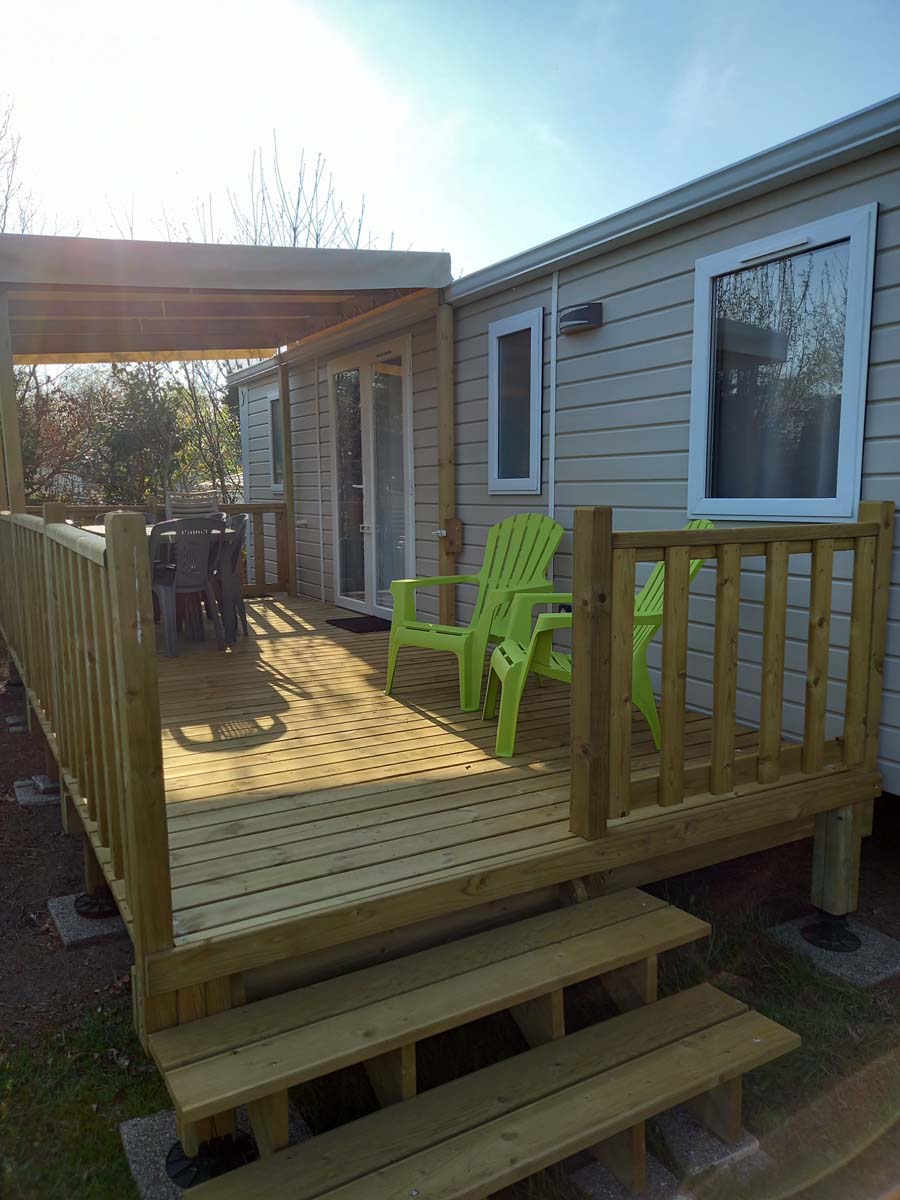 location mobil home camping familial bannalec finistère sud